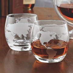 Etched Globe glasses