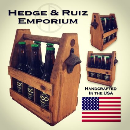 Wooden Six Pack Beer Tote