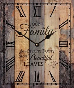 Our-Family-Strong-Roots-Beautiful-Leaves-Vintage-Wood-Look-Wall-Clock