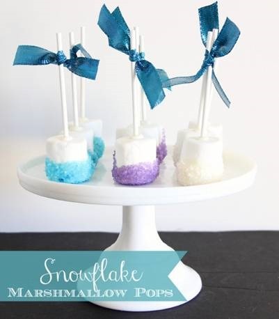 Marshmallow Snowflake Pops