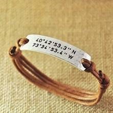 Custom Bracelet GPS Longitude & Latitude Stamped