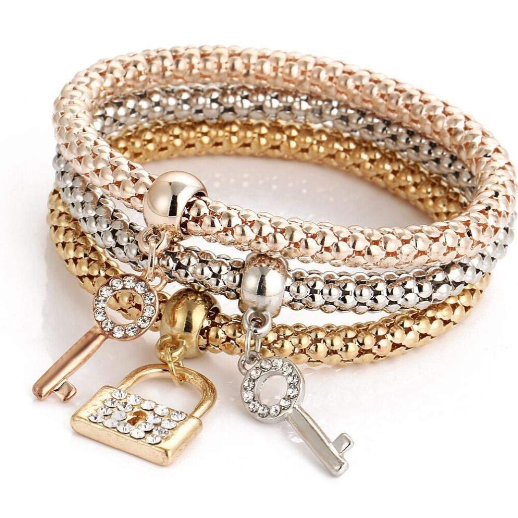 BEUU tricolor popcorn chain charm women’s bracelet