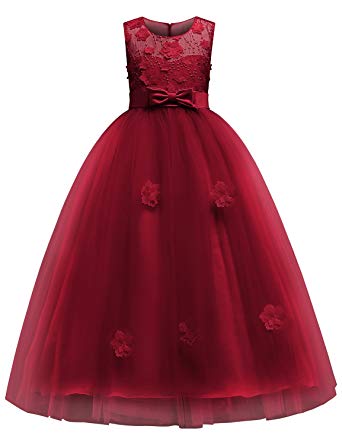 BLEVONH sleeveless lace dress for girls