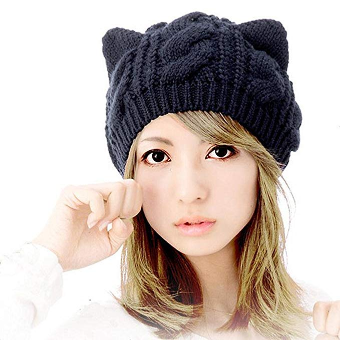 Crochet Headgear With Cat Ears
